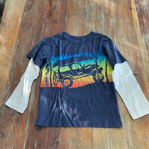 Tea Collection Navy Multicolor Jeep Sunset Shirt Size 7